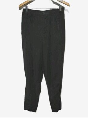 NOMAD Black High Waisted Minimalist Tapered Pleated Trousers Size Small